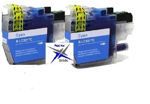 NOW INK. 2 CYAN LC-3217 LC-3217C INK CARTRIDGES COMPATIBLE WITH BROTHER MFC-J5330DW, J5335DW, J5730DW, J5930DW, J6530DW, J6930DW, J6935DW (Standard LC-3217, 2 Cyan)