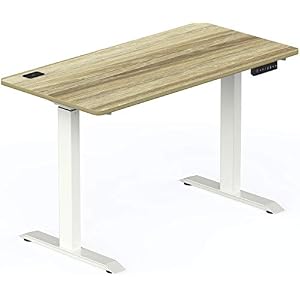 SHW Electric Height Adjustable Standing Desk, 48 x 24 Inches, Oak