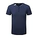 Aiyino Mens Summer Casual V-Neck Button Cuffs Cardigan Short Sleeve T-Shirts L Navy