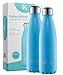Eekay Wares 2 Pack PREMIUM QUALITY Stainless Steel Vacuum Insulated 17 oz Water Bottle, BPA Free, Leak Proof, Sweat Free, Keeps your drink Hot & Cold for hours , (Blue) Great For Coffee and Tea
