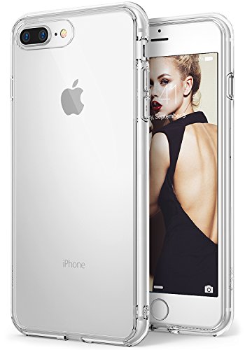 iPhone 7 Plus / iPhone 8 Plus Case, Ringke [FUSION] Crystal Clear PC Back TPU Bumper [Drop Protection/Shock Absorption Technology] Raised Bezels Protective Cover For Apple iPhone 7 Plus – Clear