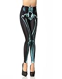 HDE Women's Funky Digital Print Design Graphic Stretch Footless Fashion Leggings (X-Ray, Small)