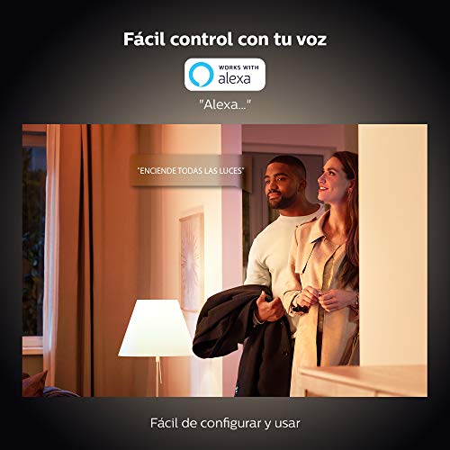 Philips-Hue-Pack-de-2-Bombillas-Inteligentes-LED-GU10-con-Bluetooth-Luz-Blanca-Clida-Compatible-con-Alexa-y-Google-Home