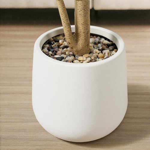 Keeplush Artificial Fiddle Leaf Fig Tree 6ft Faux Fiddle Leaf Fig Tree with White Tall Pot