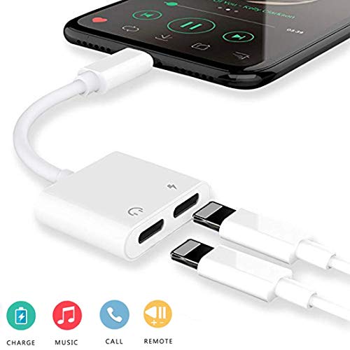 Lighting to 3.5mm Headphones/Earbuds Jack Adapter, Cellphone Cable Earphones/Headsets Converter Support iOS 12/11-Upgraded Compatible with iPhone XS/XR/X/8/8 Plus/7/7 Plus/ipad/iPod (WhiteC)