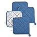 Potholders Set Trivets Kitchen Heat Resistant Pure Cotton Coasters Hot Pads Pot Holders Set of 6 for Everyday Cooking and Baking by 7 x 7 Inch (Blue)