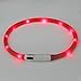 ITERY Dog Collar, Led USB Rechargeable Pet Safety Collar Waterproof Light up Adjustable Flashing Collar (Red)