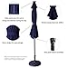 C-Hopetree 9 ft Outdoor Patio Market Table Umbrella with Solar LED Lights and Tilt, Navy Blue