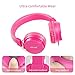 Kids Headphones, Gorsun Lightweight Stereo Foldable Wired Headsets for Kids Adults Adjustable Headband Headset for Cellphones iPhone Laptop Computer Mp3/4 Earphones(Pink)