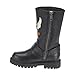 Harley-Davidson Little and Big Kid's Black Faux Leather Harness Boots. D61011