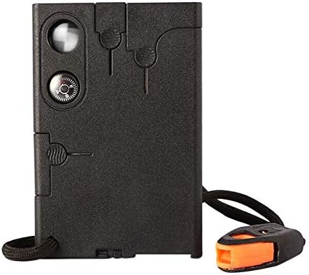 TEAMWIN Outdoor Multi-Purpose Knife Card Knife Survival Tool Card Camping Emergency Lifesaving Card Traveling Step Swiss Army Knife Card Self-Defense Tool 18-in-1 Multi-Tool (Black)