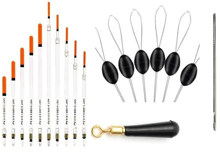 TFS Angling NGT Clear Crystal Waggler Fishing Floats Loaded plus extras.Disgorger,Float Adapters,Grip Stops included in every pack. (Pack A - 10 L)