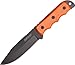 MTech USA MT-20-35OR Fixed Blade Knife, Black Drop Point Blade, Orange Plastic Handle, 8-Inch Overall