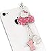 IP447-B New Hot Pink Bow Hello Kitty Cat Anti Dust Plug Cover Charm for iPhone Android