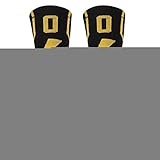 KitNSox Adult Youth Mid Calf Cushion Team Sports Number Socks for Basketball Football Baseball Gold/Black