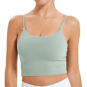 Promover Sport-bh’s Dames Fitness Tanktop Gewatteerd Strappy Crop Top met Geïntegreerd Training Rennen Beuglijn Yoga…