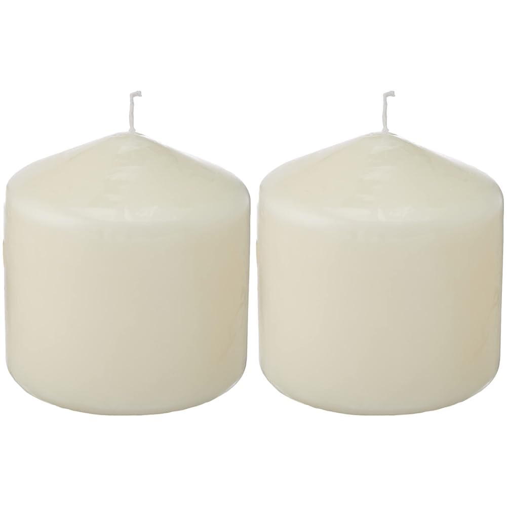 Bolsius, Ivory, Paraffin Wax, Pillar Candle 100 x 100 (Pack of 2)