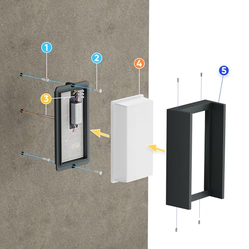 Klighten LED Outdoor Lamp 24 W, 3000 K Warm White Wall Light, Waterproof IP65, Suitable for Terraces, Anthracite