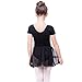 Arshiner Girls' Dance Basic Classics Chiffon Wrap Skirt,Black,Size L