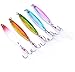 Aorace 10pcs 7cm/21g Fishing Spoon with Treble Hook Bait Lures Fish Jig with Feather