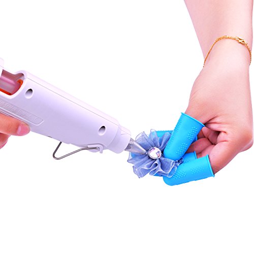 image for WXJ13 10 Pieces 5 Sizes Blue Silicone Hot Glue Gun Finger Protector Ca