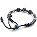 KONOV Mens Womens Ceramic Rope Bracelet, Tribal, Fit 7-9 inch Adjustable, Blue Black