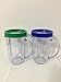 2 Party Cups for Magic Bullet with Lip Ring(red, blue, green to yellow colors vary)