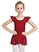 DANSHOW Girls’ Ballet Dance Leotards with Flutter Sleeve Petal Skirt and Bowknot Back
