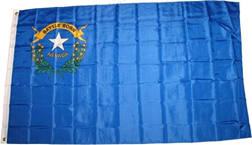 Premium Nevada State Flag (3 By 5 Foot) - Large Flag With Brass Grommets - 100% Super Polyester Material - Perfect For Hanging Indoor/Outdoor