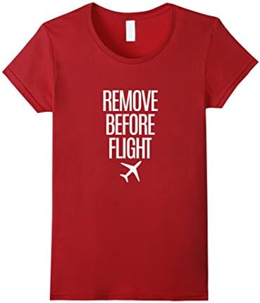 Womens Remove Before Flight Aviation T-Shirt Small Cranberry