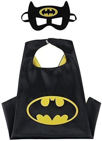Kzoo Warehouse Superhero Batman Cape and Mask Costume Set for Boys Kids Age 2-10 Dress Up Birthday Party Halloween (Batman)