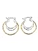 Neoglory Jewelry Gold Silver Color Two Tone Diamond Cut Hoop Earrings Christmas for Sensitive Ears