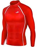 New 051 Skin Tight Compression Base Layer Red Running Shirt Mens S - 2xl (M)