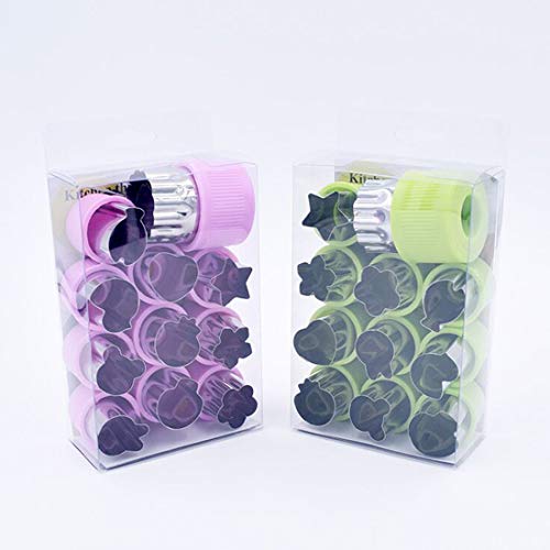 image for HMANE Small Cookie Cutters, 12PCS Cheese Presses Vegetable Fruit Cutte