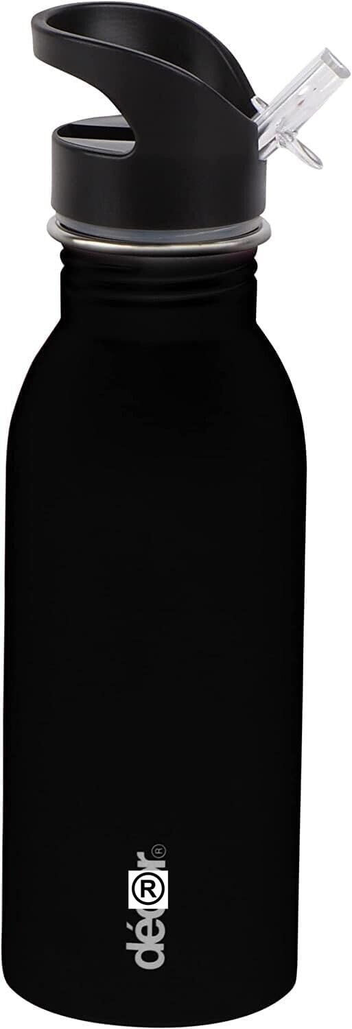 Décor Snap n Seal 500ml Stainless Steel Drink & Water Bottle | Leakproof with 'Snap n Seal' Lid, Drinking Straw & Carrying Hook | Perfect for Gym, School, Sports, Travel, Outdoors & On-The-Go