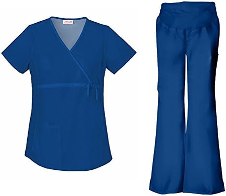 Flexibles Maternity Mock Wrap Top 2892 & Flare Pant 2092 Scrub Set