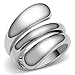 L8ny Designer Style 316 Stainless Steel Plain Women's Fashion Ring (7)