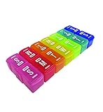Pill Organizer, Natrogix Push Button Weekly Pill Organizer Box, Daily AM PM Pill Organizer Planner Box