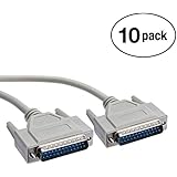 InstallerParts (10 Pack 15 ft DB25 Male to Male Serial Cable 25C Straight