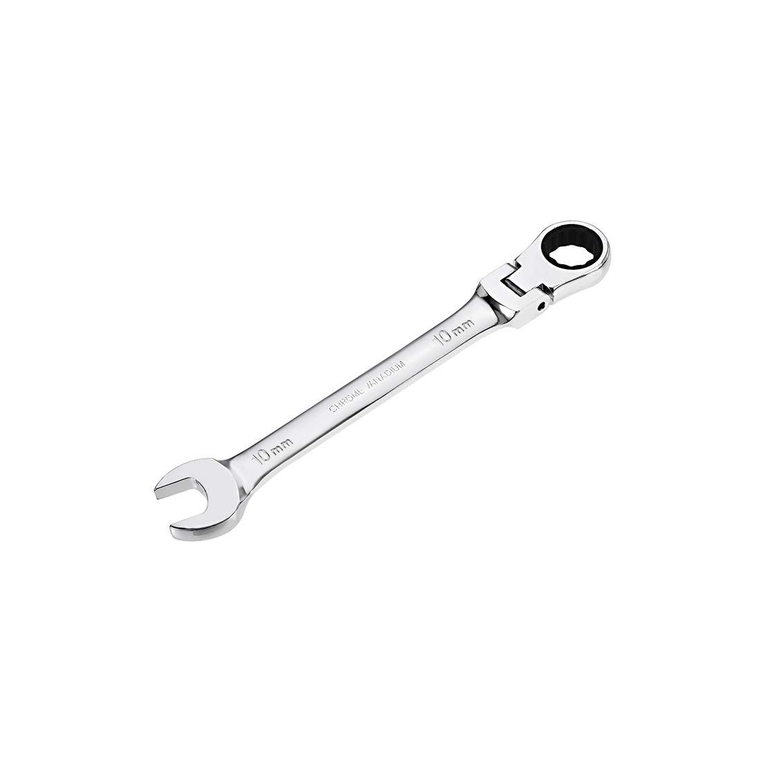 sourcing map 10mm Flex-Head Ratcheting Combination Wrench Metric 72 Teeth 12 Point Ratchet Box Ended Spanner Tools, Cr-V