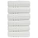 Bare Cotton Luxury Hotel & Spa Towel, 100% Genuine Turkish Cotton Hand Towels, Striped, White, Set of 6