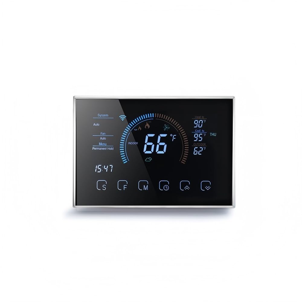 Photo 1 of Caslant Smart WiFi Thermostat,Energy-Efficient Programmable Home Thermostat, Heat Pump Compatible,Included C-Wire Adapter, Alexa & Google Assistant Voice Control