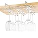Modern Metal Under Cabinet Wine Glasses Stemware Hanger Storage Holder Rack, Silver-Tone