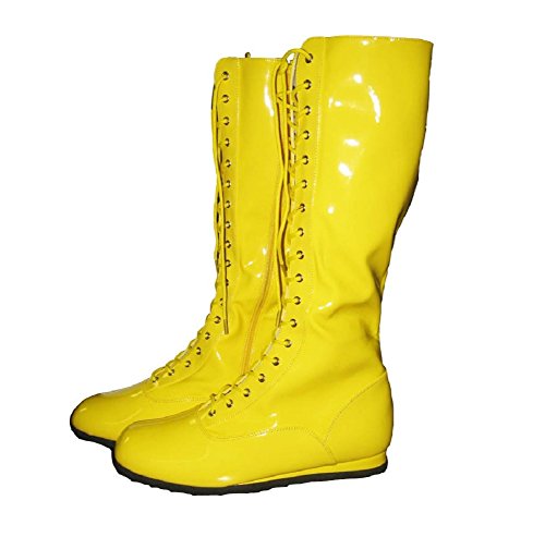 Pro wrestling costume boots (medium yellow)