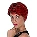 Short Cap-Less Ombre Synthetic Fluffy Curly Wavy Women's Party Wig, Red