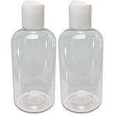 Plastic Squeeze Bottles with Disc Cap, 8 oz/2-Pack, Travel Size, Refillable, BPA-Free, Leak Proof, for Cosmetics, Shampoo, Lotion, Body Soap, Essential Oils, Household Use, and Personal Care