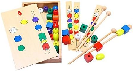 1 Set Montessori Block Toys Bead Sequencing Set Classic Toy Wooden Educational Toys Building Blocks