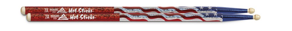 Hotsticks Macrolus Wood Tip 7A Drumsticks - American Flag