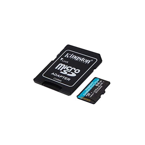 Kingston Canvas Go! Plus microSD Speicherkarte Klasse 10, UHS-I 64 GB microSDXC 170R A2 U3 V30 Speicherkarte + Adapter – Bild 3