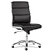 Alera Neratoli Series Mid-Back Swivel/Tilt Chair, Black Leather, Chrome Frame